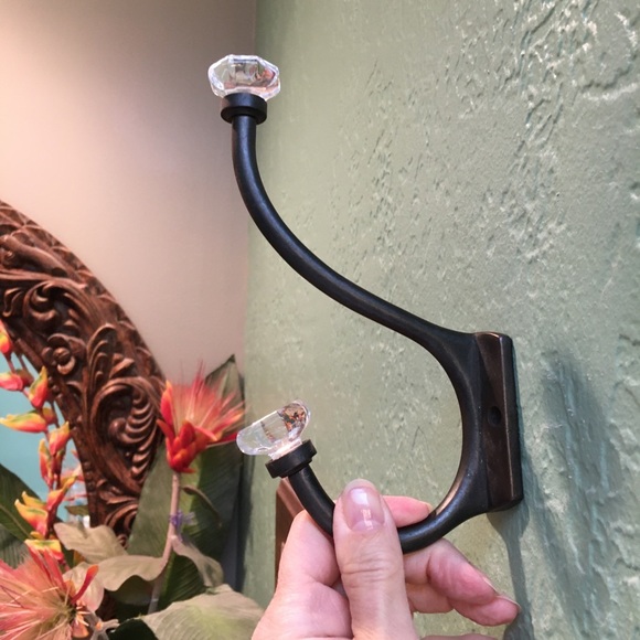 2 Vintage glass knob hooks - Picture 2 of 12